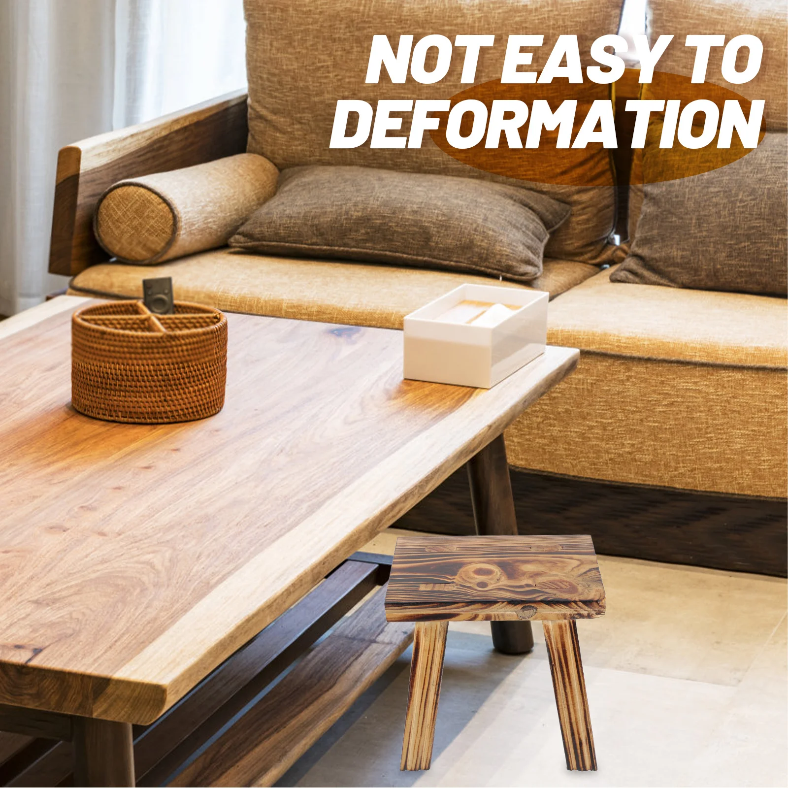 

Wooden Kids Stool Comfortable Low Step Stool Lightweight Safe for Bathroom Vanity and Toilet Training Wooden Stools