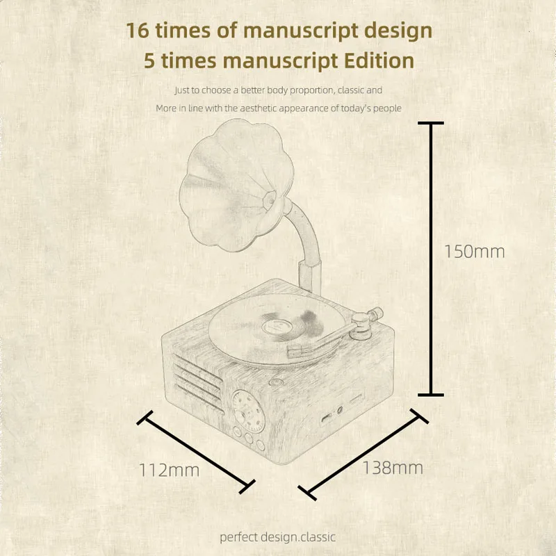 راديو FM صغير محمول ريترو ، مكبر صوت بلوتوث ، صندوق موسيقى MP3 ، مشغل سجل عتيق ، ميكروفون ، دعم بطاقة TFCard ، تشغيل AUX
