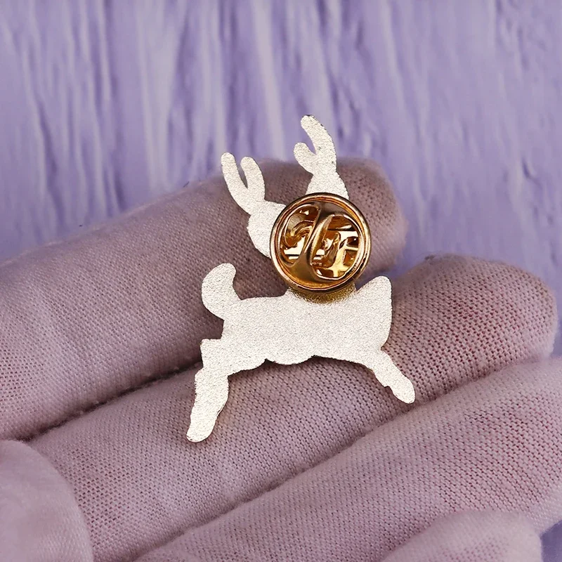 Prancing Deer With Evil Eyes Enamel Pin Brooch Novelty Metal Badge Fashion Jewelry Accessories view 2