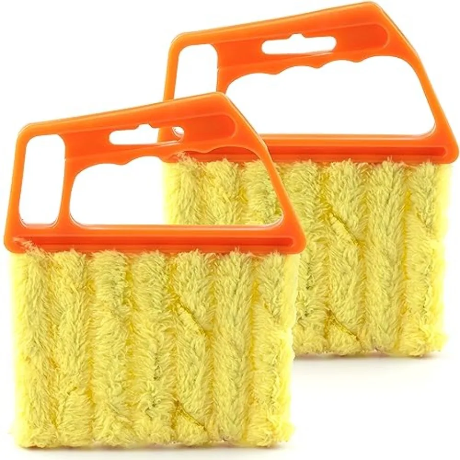 Pack of 2, Blind Cleaner 7 Finger Dusting Cleaner Tool for Window Shutters Venetian Shades Blinds Hand-Held Washable Mini Dust