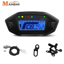 Universal Motorcycle Speedometer Digital Panel Meter Display Tachometer Speed Odometer Fuel Level Water Temp for 2,4 Cylinder