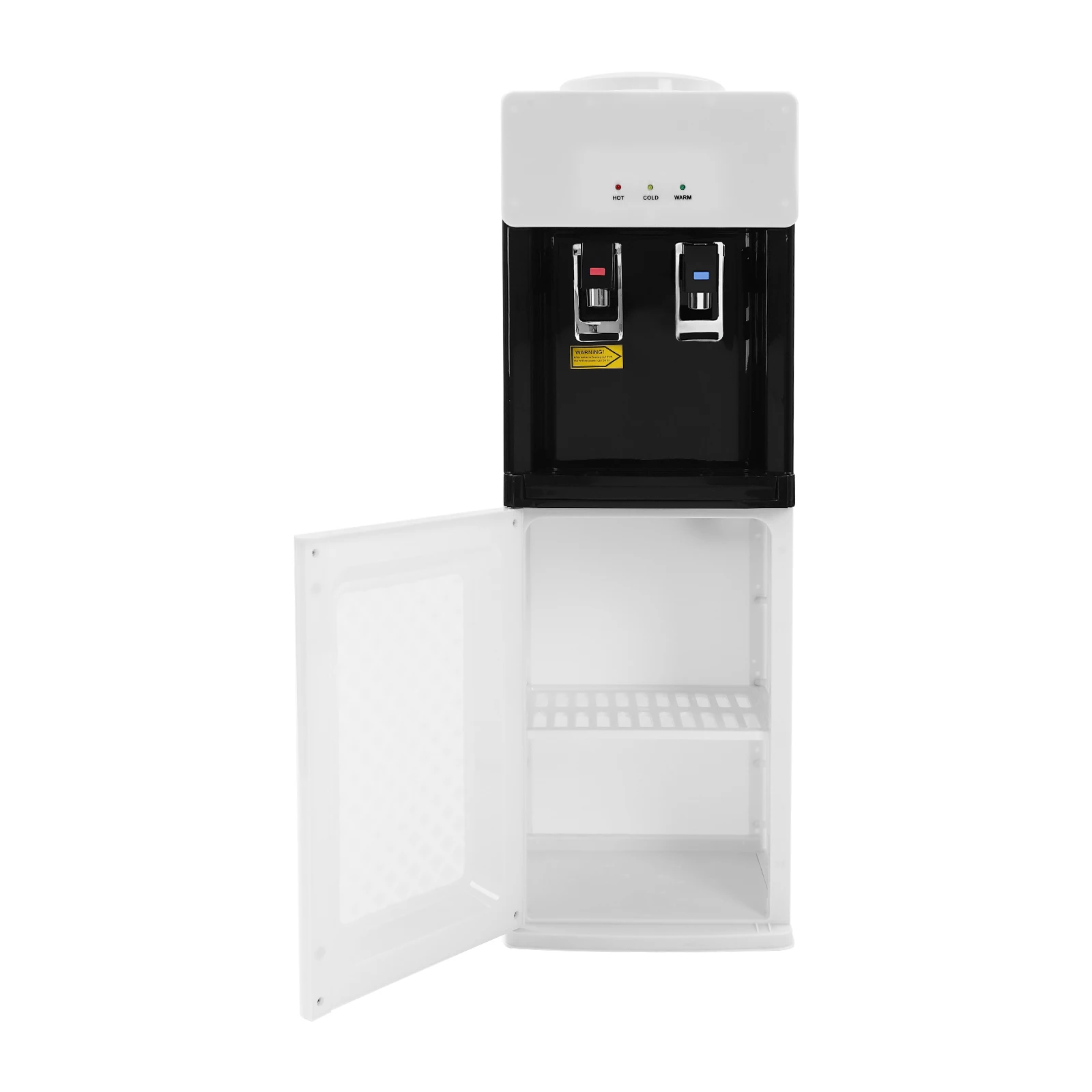 

Top Loading Hot Cold Water Dispenser Floor Standing Freestanding White Modern Rectangular PP Stainless Steel Body US Plug 110V 60Hz High Efficiency Heating Cooling 19L Large Bottle Supported Stable Water Temperature Easy To Use