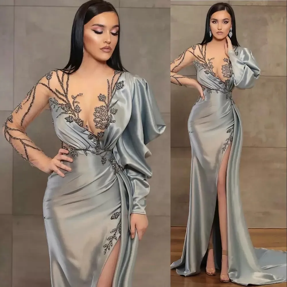 Simple Long Mermaid Prom Dresses เซ็กซี่สปาเก็ตตี้สายรัด Slim-Fit กลีบกระโปรงผู้หญิงอย่างเป็นทางการ Party Custom Made Robes De soirée