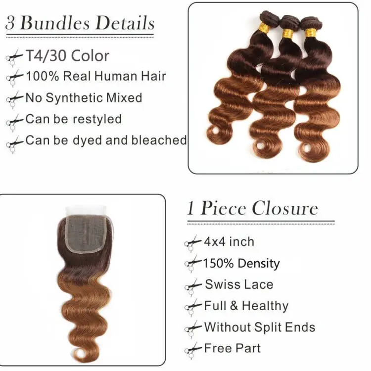 Barato al por mayor 30 32 pulgadas onda del cuerpo 3 4 mechones con cierre 4x4 pelo brasileño agua ondulado tejido extensiones de cabello humano