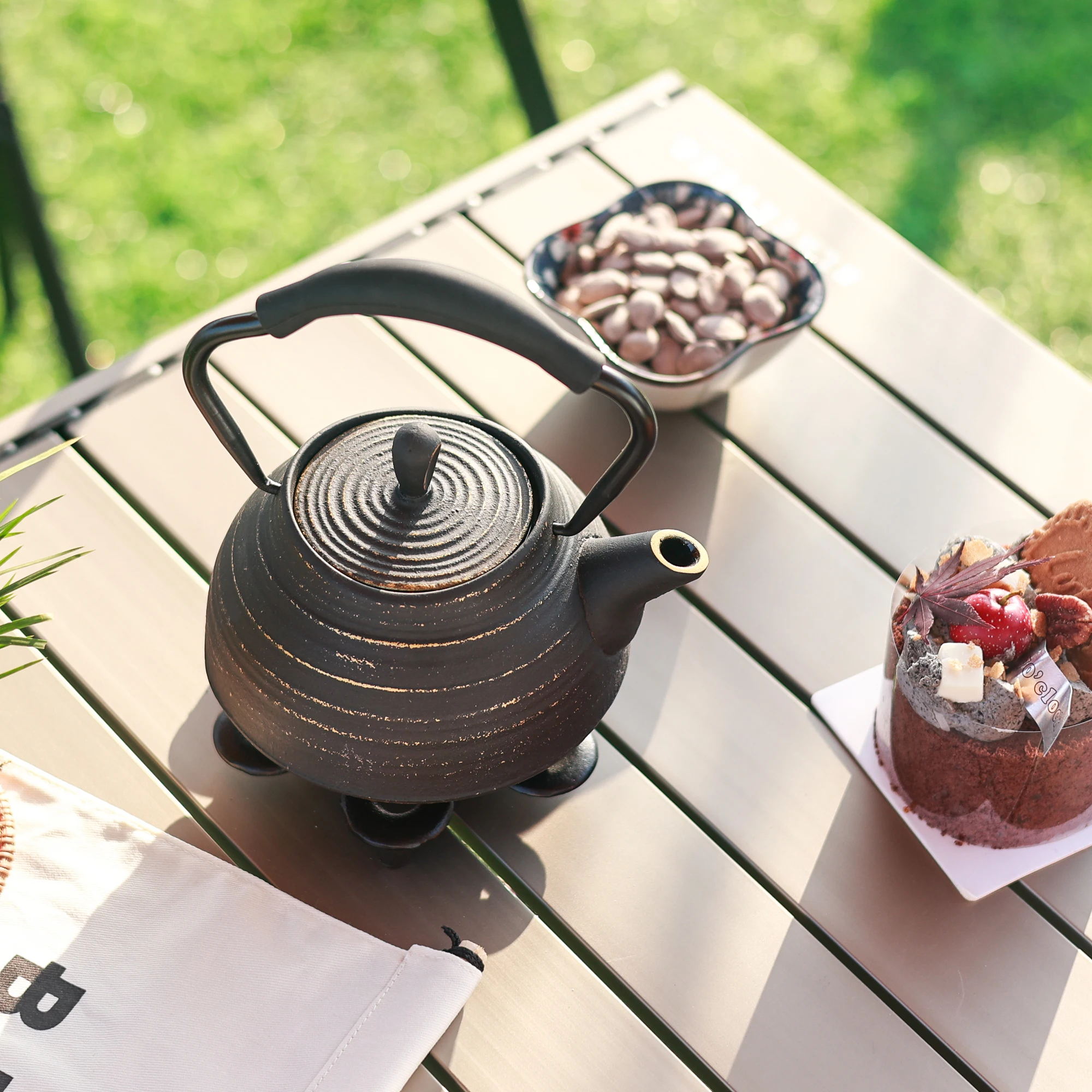 Cast Iron Teapot, Japanese Tea Pot Coated with Enameled Interior, Silicone Handle, 22oz 650ml Pink