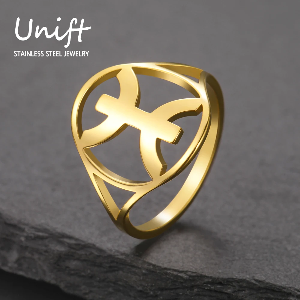 Unift African Berbers Symbol Rings for Women Men Stainless Steel Finger Ring Ethnic Kabyle Amazigh Jewelry Wedding band Gift