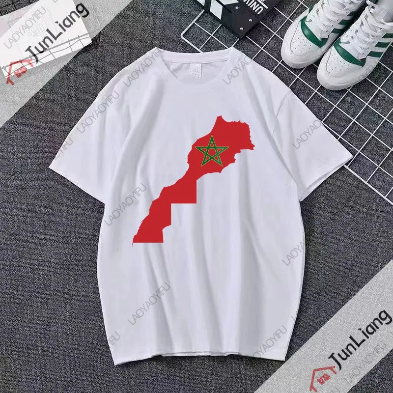 Moroccan Flag Pattern Men's T-shirt, Maghreb Spiritual Symbol Emblem T-shirt, Men/women's Top, 2025 Model