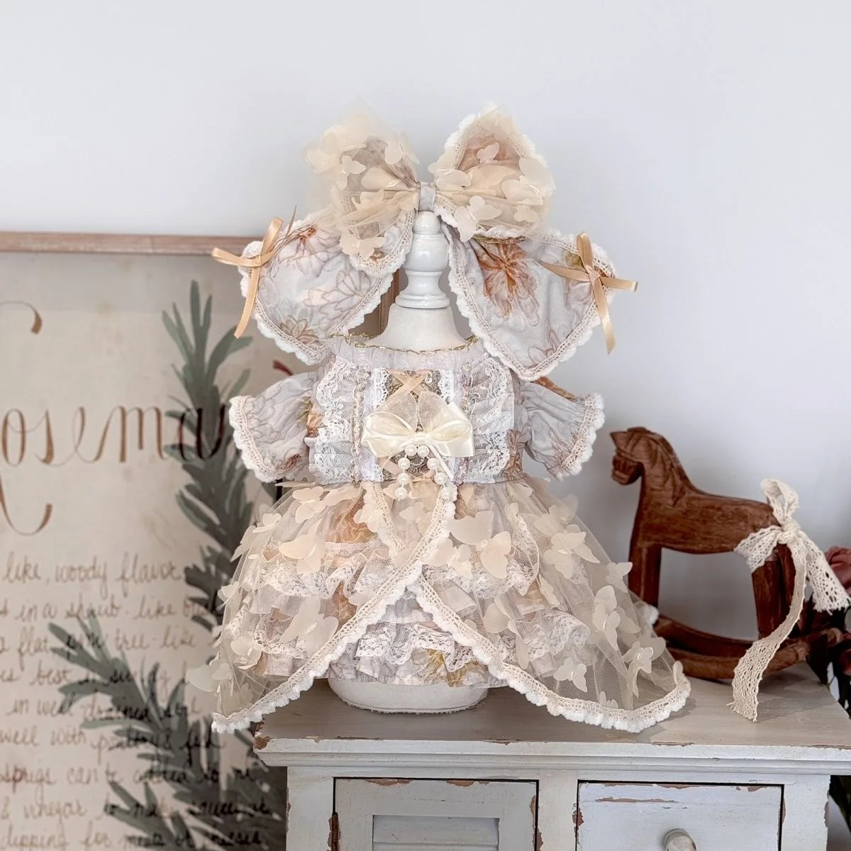 20cm 40cm cotton doll clothes butterfly flower dress,  50-55cm reborn doll dress free shipping