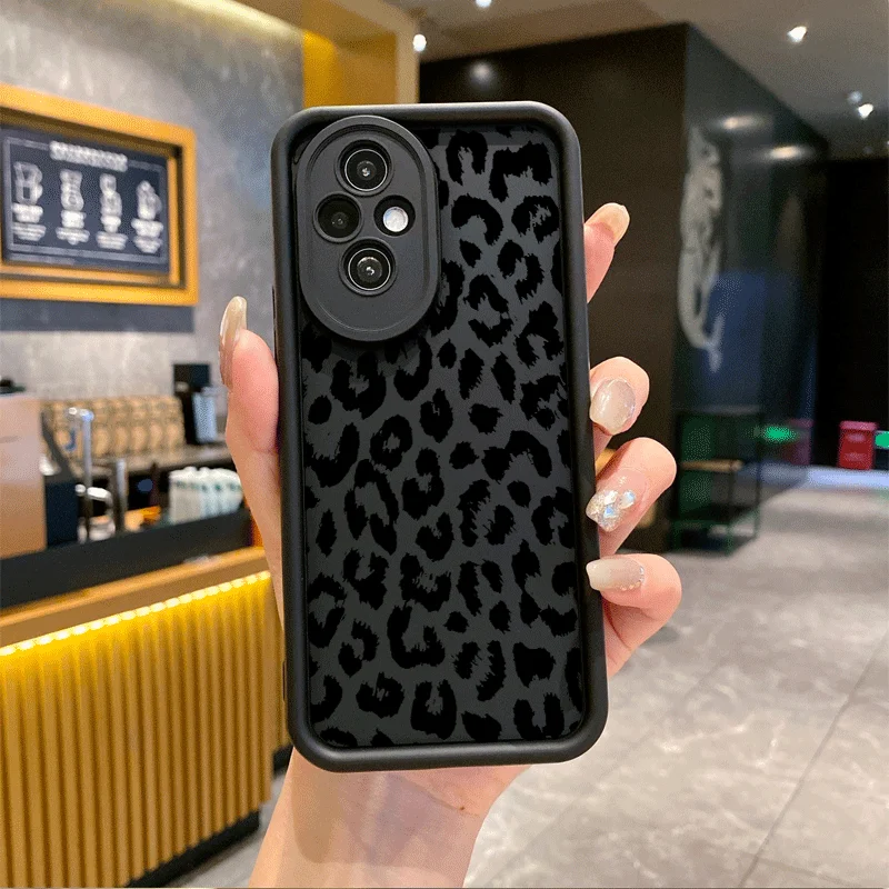 Leopard Print Phone Case for Honor Huawei 200 70 90 Lite Mate 20 Pro Nova 10 P20 30 40 9 X X8 5G Soft Covers Daisy Flower Fundas