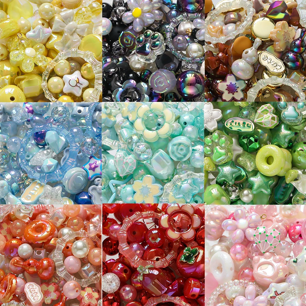 

20g/Lot Mixed Cute Beads AB Color Acrylic Loose Spacer Bead for DIY Bracelet Beaded Material Jewelry Making Accessories Supplies