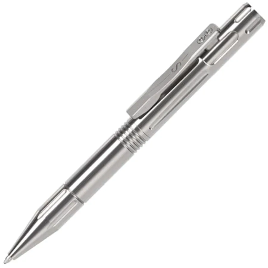

Titanium Bolt Action Pen Compatible with Parker Refill Retractable and Refillable Round Metal Flat Cap Gift for Men Women Busin