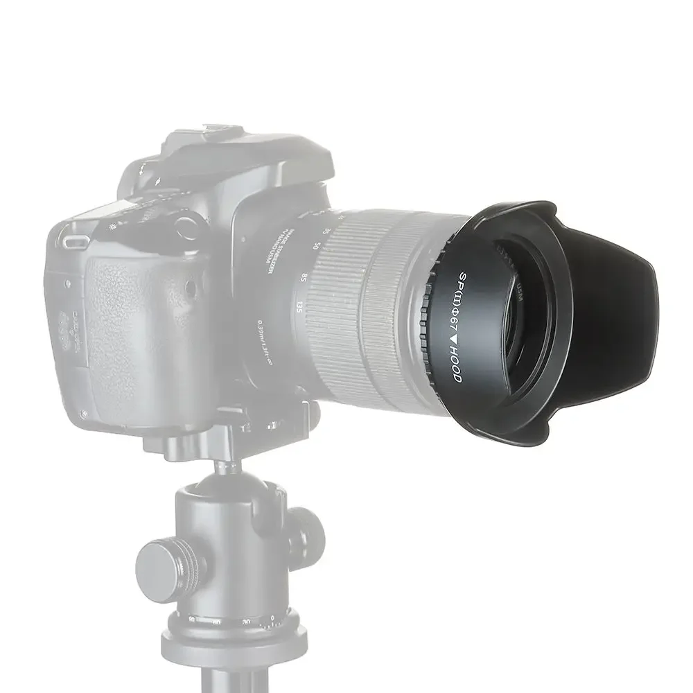 Osłona obiektywu VIKEFON 49mm 52mm 55mm 58mm 62mm 67mm 72mm 77mm, gwintowana, w kształcie kwiatka, do obiektywów aparatów Canon, Nikon, Sony.