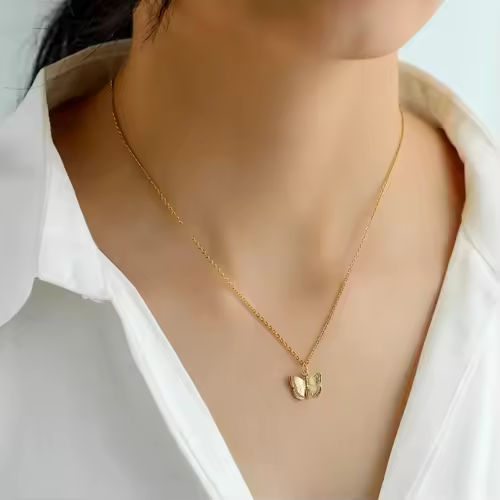 Vintage Butterfly Necklace Women Golden Stainless Steel Blade Snake Chains Aesthetic Charms Choker Women jewelry Gift To Mujer - Image 7