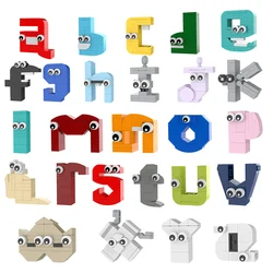 MOC Alphabet Numbers Bricks Figures 0-9 English 26 Letters Parent-child Interaction Building Blocks Educational Toys Kids Gifts