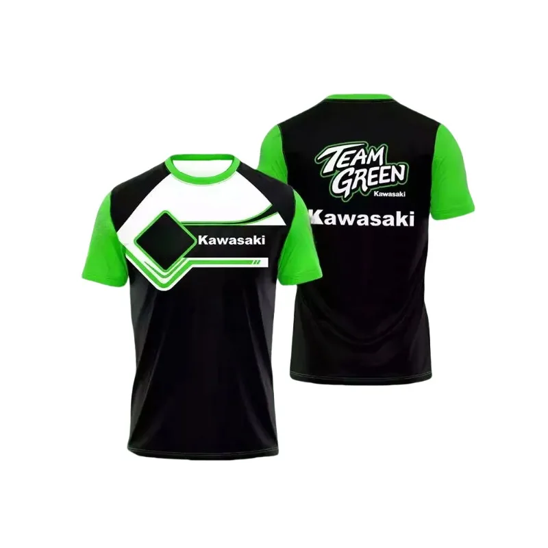 AliExpress Kawasaki New Quick drying Breathable Fashion Sports Adult and Children's Mountain Off road Cycling Short sleeved T-shirt