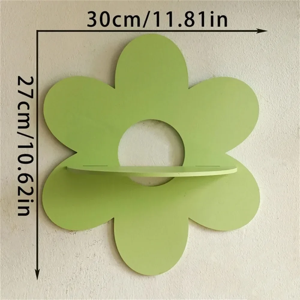 

Flower Shape Wall Storage Holder Wooden Wall Floating Plant Shelf Home Ornament Figurinef Display Stands Room Decor Gift Shelves