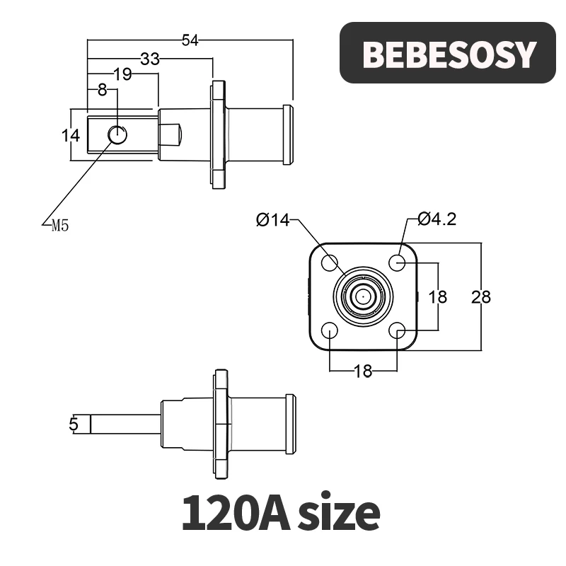 Battery Case Input Output Terminal Connector 200A 120A Removable Quick Plug Terminal Flame Retardant Waterproof IP67 Single Core