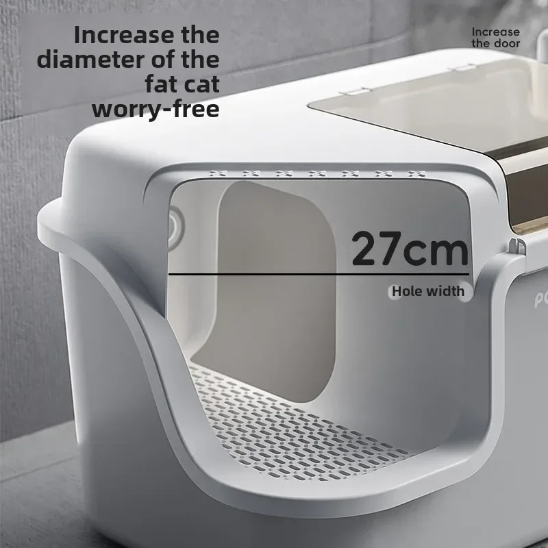 Cat Litter Box Corridor Fully Enclosed Anti-splash Anti-odor Cat Litter Box Large Size Cat Toilet Pet Supplies Pet Furniture