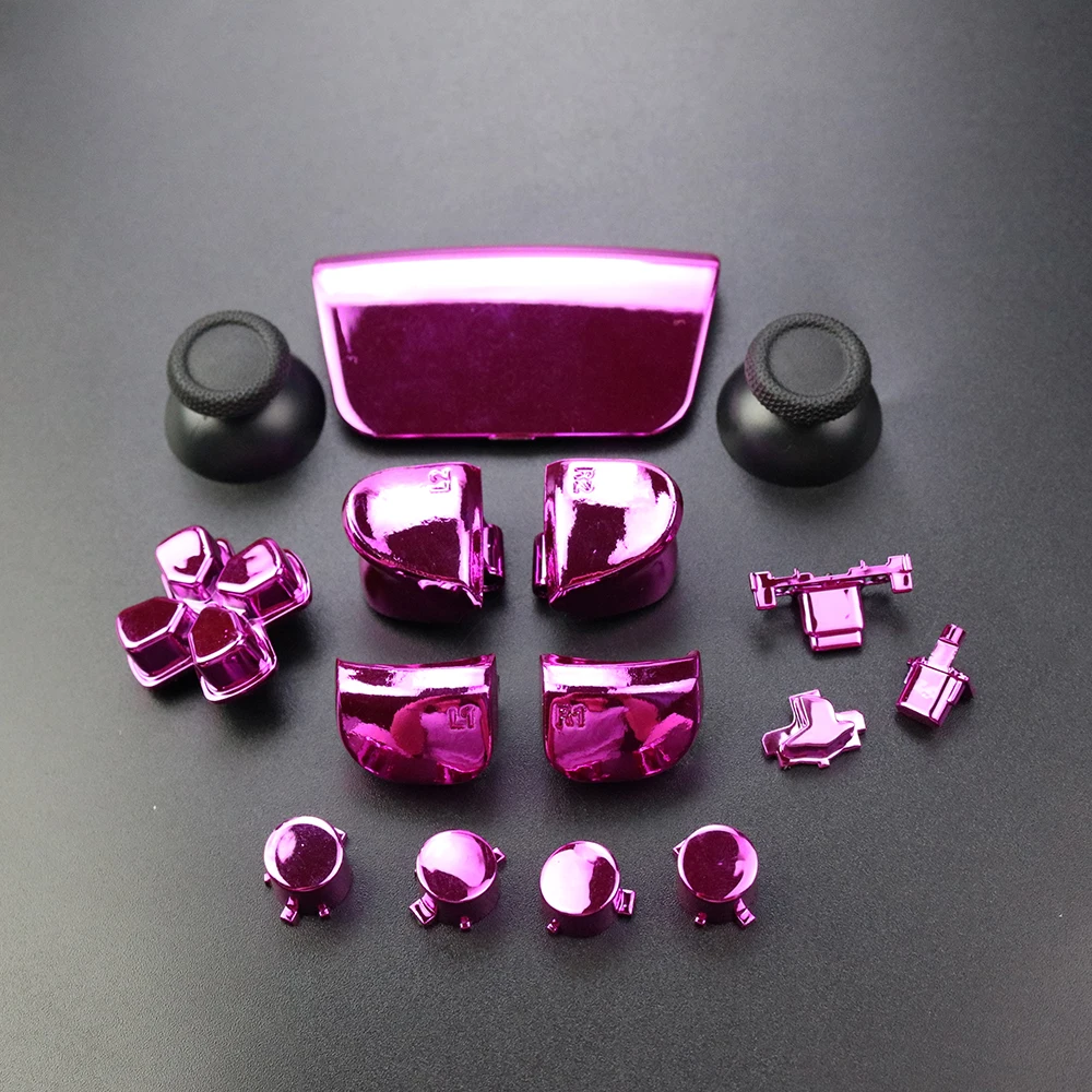 Yuxi 1Set Full Set Chroom Knoppen Voor Ps5 Handgreep Thumb Sticks Joystick Cap L1 R1 L2 R2 D-Pad Knop Voor Ps5 Control