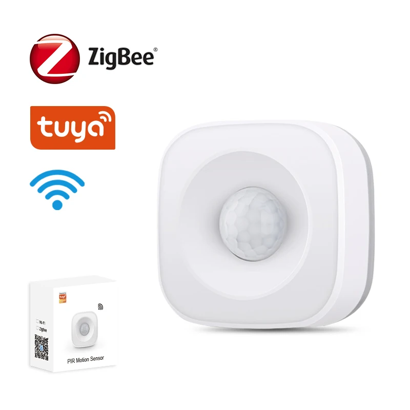 Tuya ZigBee Sensor de movimiento PIR, Detector infrarrojo inalámbrico, alarma antirrobo de seguridad, Control por aplicación Smart life Compatible