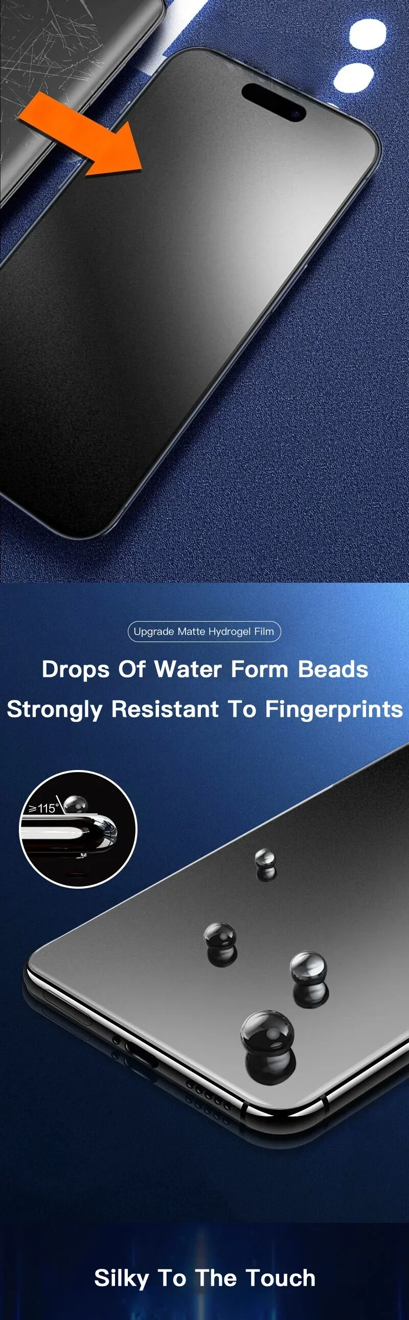 2-4PCS Matte Hydrogel Film Für iPhone 17 16 15 14 13 12 Pro Max Plus Keine Fingerabdruck film Für 17 Pro Screen Protector – Detail 7