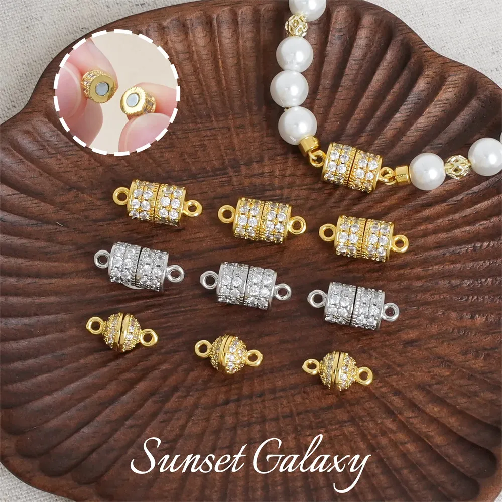 

18k Gold-plated Zircon Magnetic Clasp, Simple and Easy To Wear, Hand-made Diy Bracelet, Necklace, Jewelry Accessory Materials