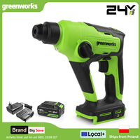 Greenworks 24V Rotary Hammer Drill Brushelss Motor Various Speed SDS 1.2J Dual Working Modes with 4Ah Battery and Charger