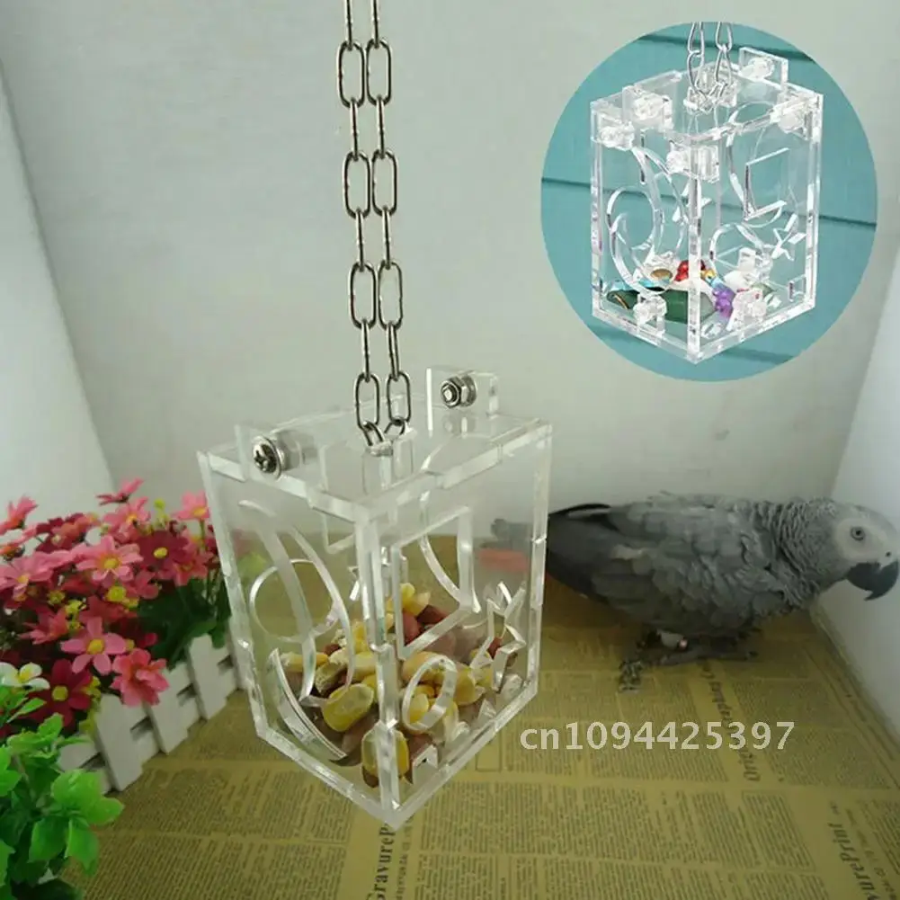 Parrot Bird Cage Feeder Hanging Forage Toys Pet Treat Hunt Macaw Cockatoo Budgie