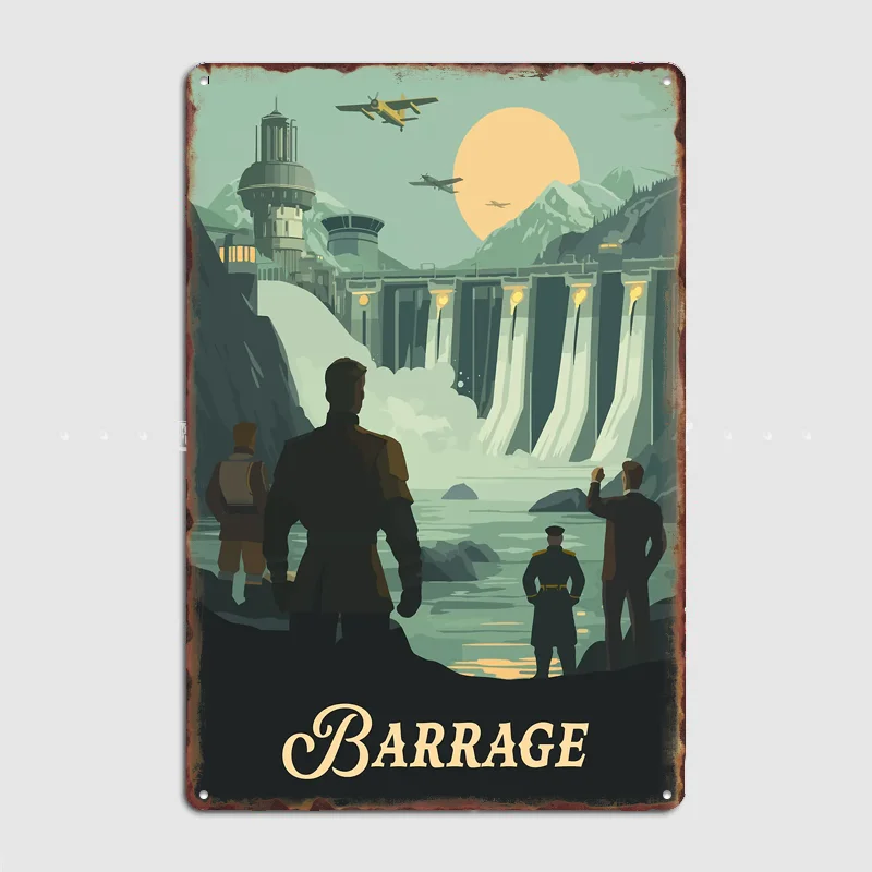 Affiche inspirée du jeu de société Barrage, plaque métallique vintage pour pub, décoration murale personnalisée pour chambre à coucher, intérieur, maison, affiches décoratives pour la pièce