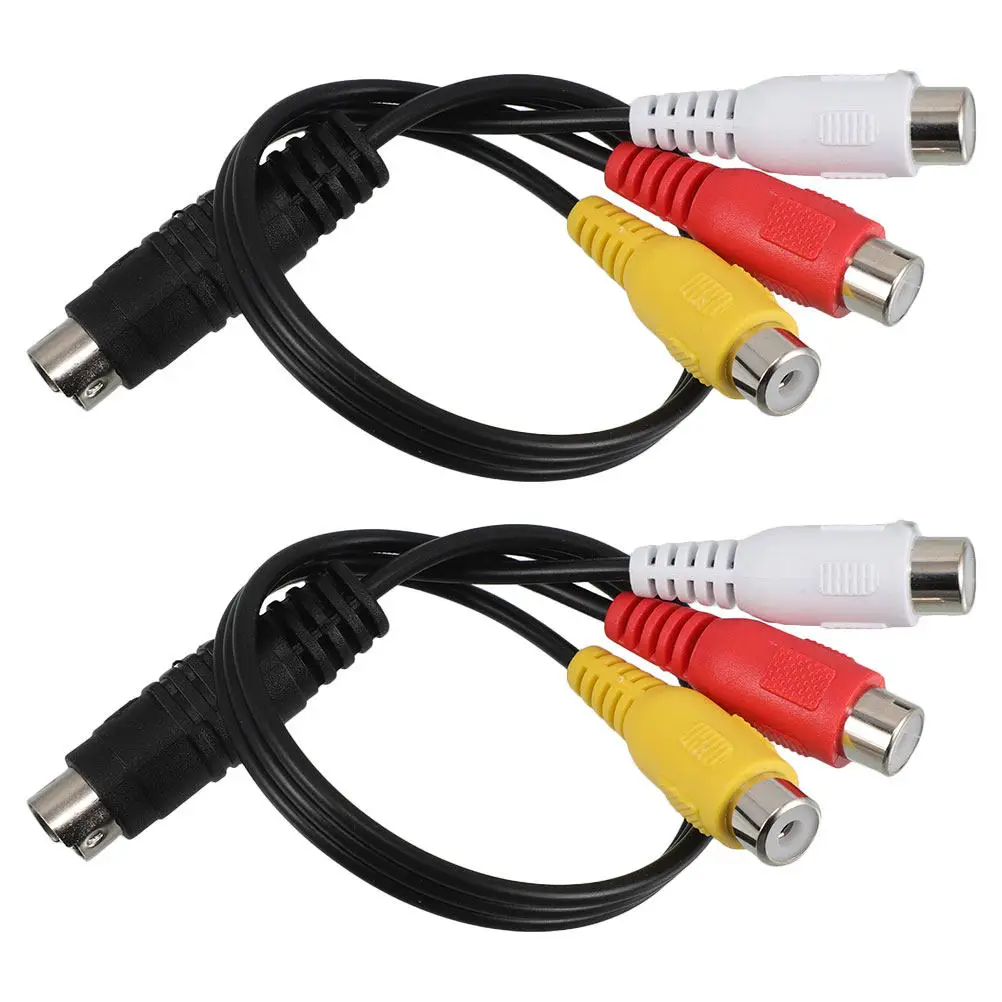 2Pcs Audio Cords For Student Composite Video Adapter Cable 4- -video Input 3- Output Legacy Devices Vcr Dvr