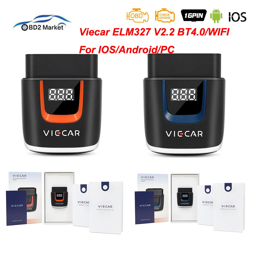 

Viecar ELM327 OBD2 OBD 2 WIFI Auto Scanner Bluetooth-Compatible 4.0 for Android/iOS ODB2 Car Diagnostic Tool PK ELM 327 V 1 5