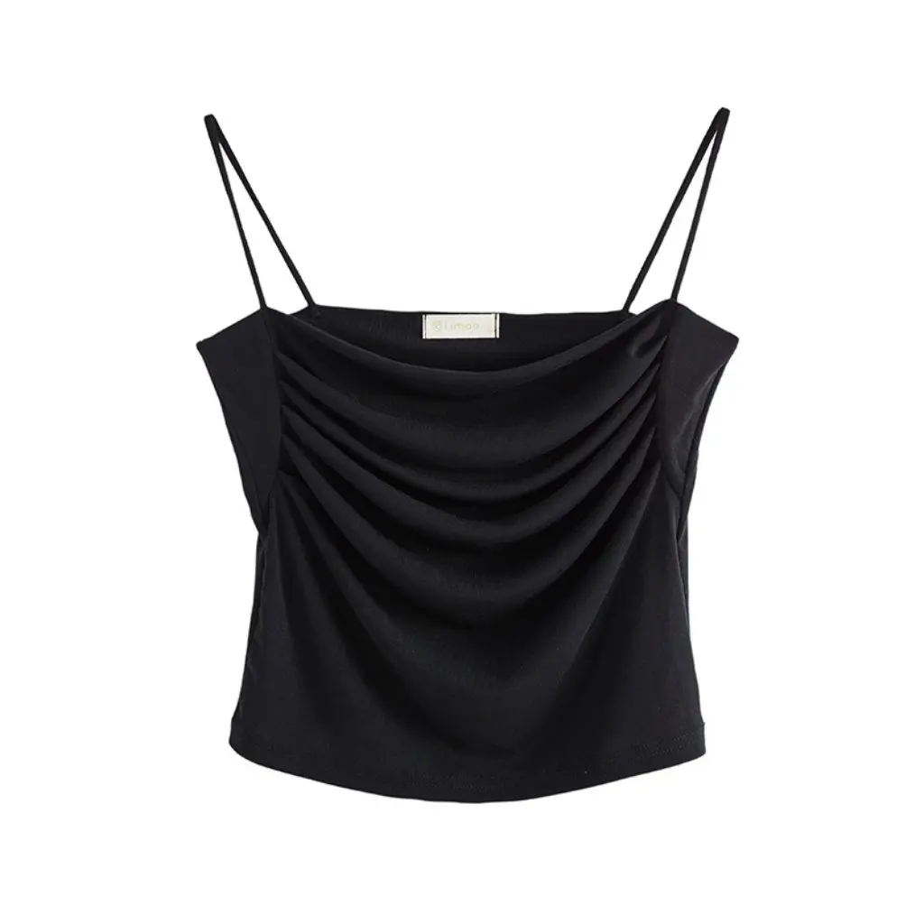 

Women's Tencel Ribbed Lyocell Cotton Camisole Sexy Pleated Top Small Fit for Summer New Complex Quality