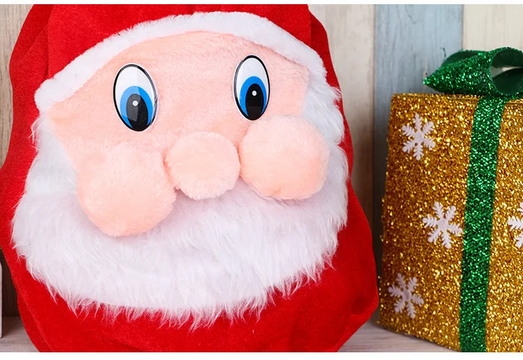 

1Pcs Santa Claus Drawstring Backpack Christmas Polyester Bag Spacious Storage Shoulder Bag Xmas Travel Pouch Stylish Gift