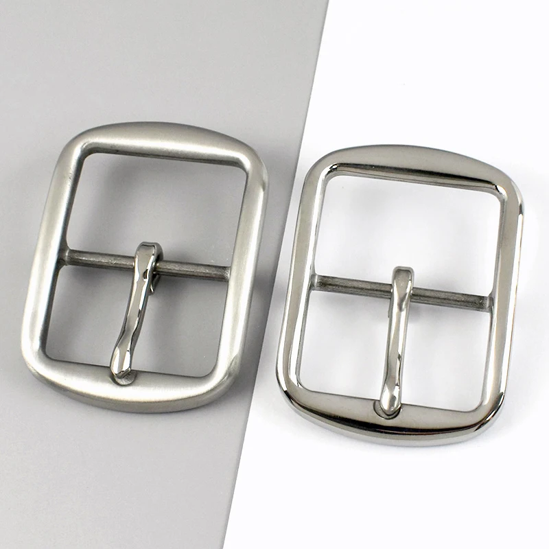 Hebillas de cinturón de acero inoxidable 1/2P de 40*52mm, cierre ajustable para cinturón de jeans, hebilla de metal mate lisa para hombre, accesorio de ferretería