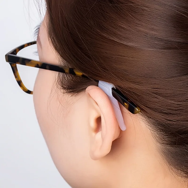 2pcs/set Simple Silicone Material Glasses Non-slip Cover, Soft And Not Hurt The Ear Sunglasses Non-slip Ear Clips