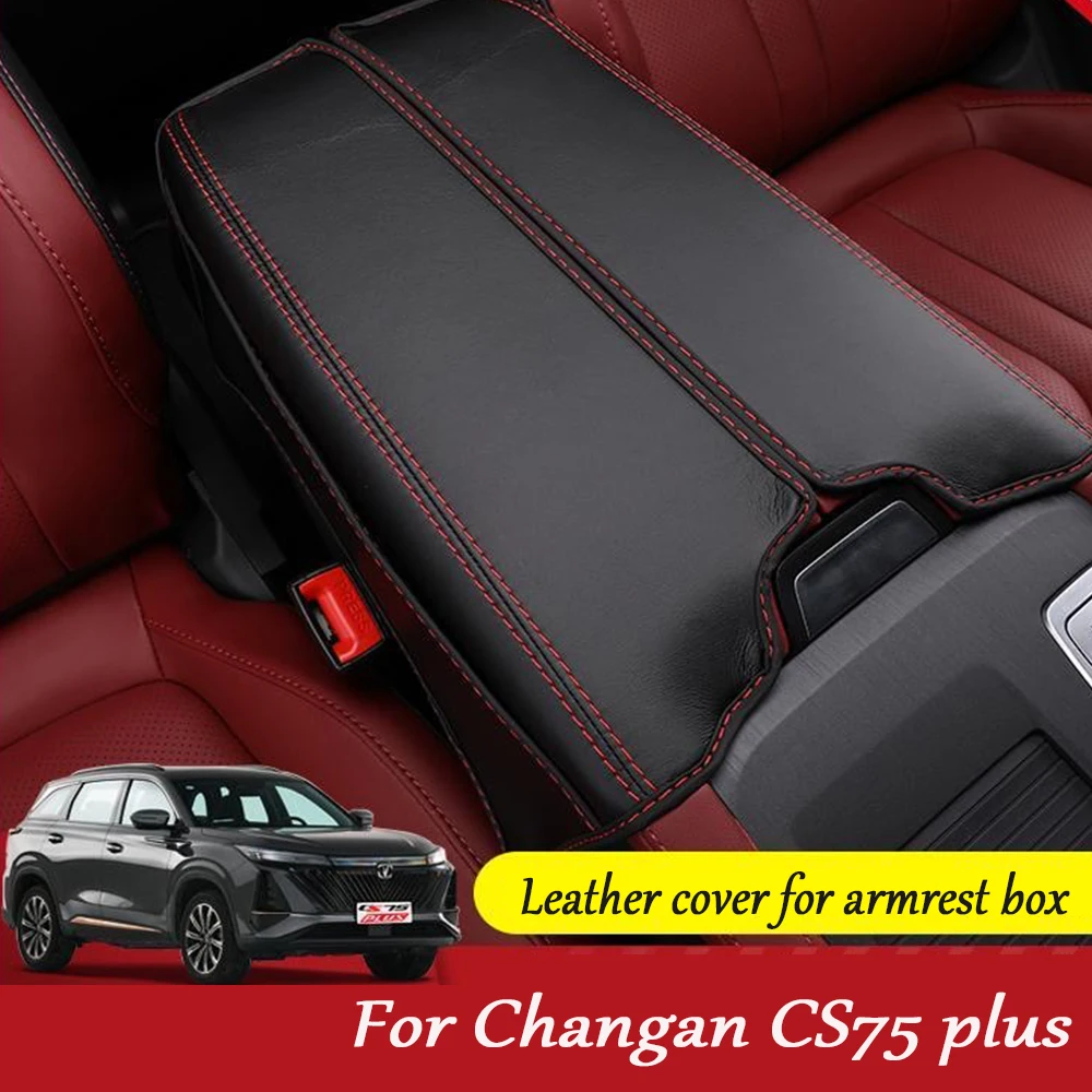 

For Changan CS75 plus 2nd 2020 -2022 Leather armrest box cover central armrest box leather cover car interior accessories