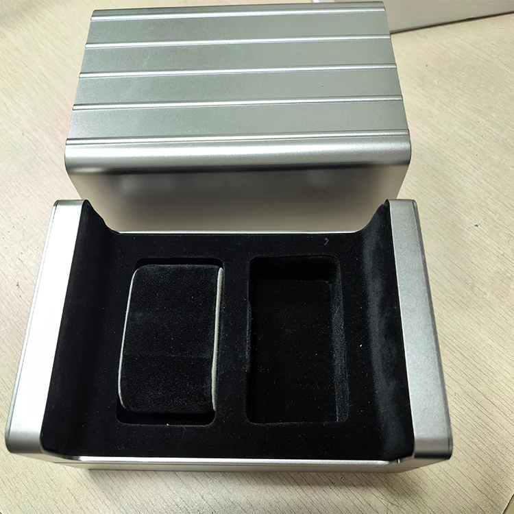 Customizable Laser logo Watch case Advanced Aluminum Exterior Shell 2 ,3 Slots Watch Storage Watch Box
