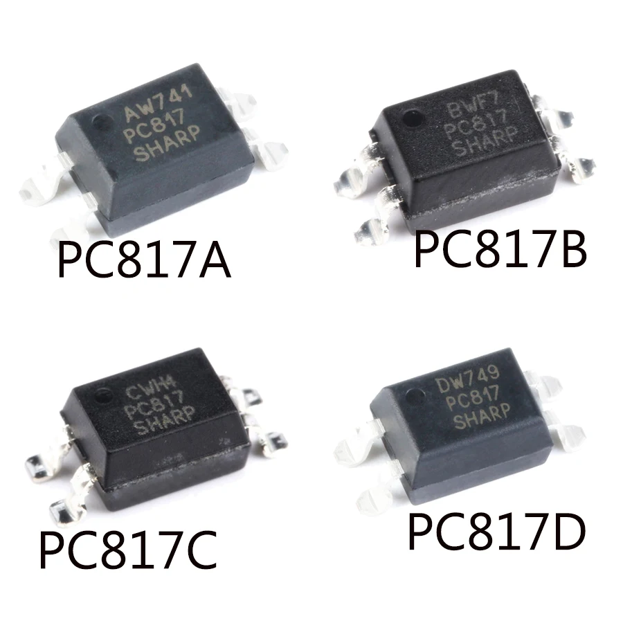 10Pcs/Lot New Original PC817A PC817B PC817C PC817D Optocoupler A/B/C/D Gear SOP4 Patch IC Chip Accessories