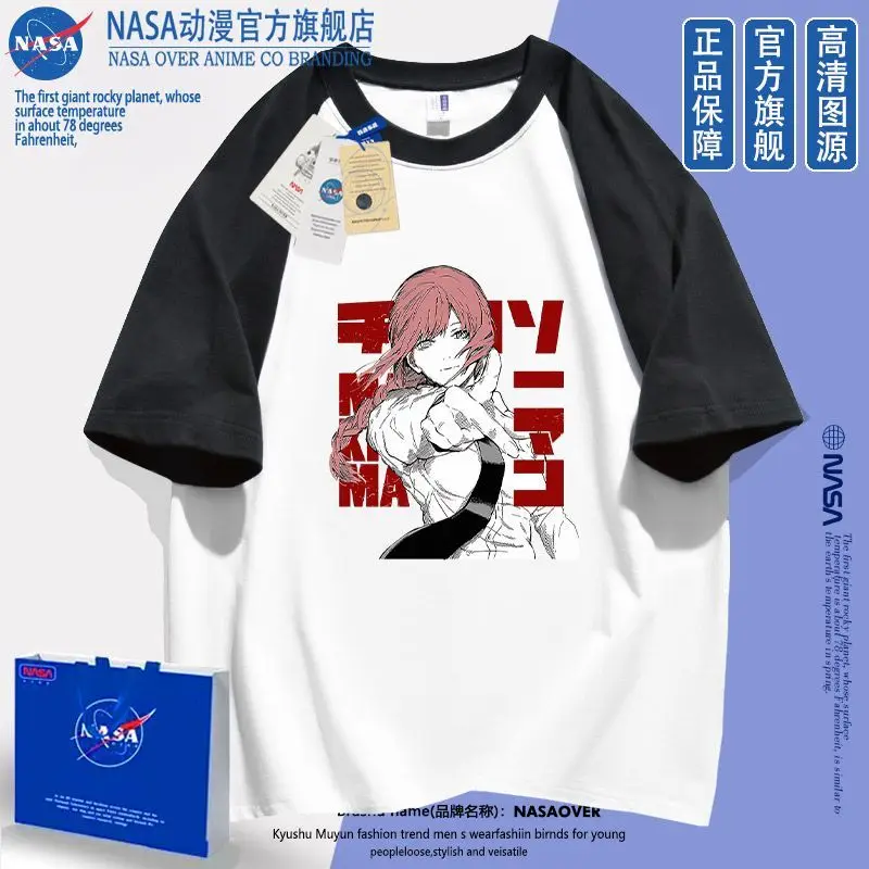 Anime Chainsaw Man – The Movie: Reze Arc Makima Cosplay Printed Short Sleeve T-Shirt Versatile in Summer Halloween Gifts