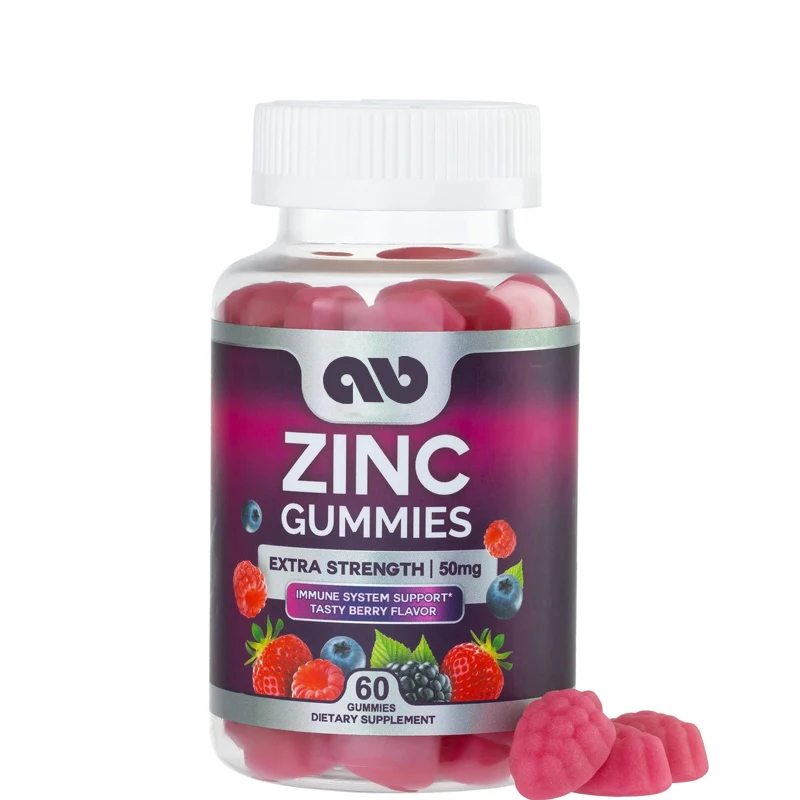 Zink Immun Support Supplement 50mg, geeignet für strahlende Haut und Immun Health Support, vegetarische, nicht GMO-60 Gummis