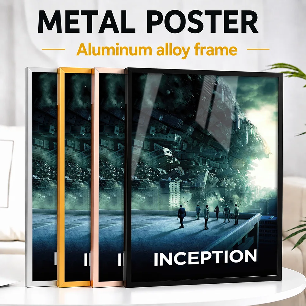 Inception Movie Metal Poster With Aluminum Alloy Frame Customized Cinematic Wall Art For Film Screening Room, Cinema Fan Gift