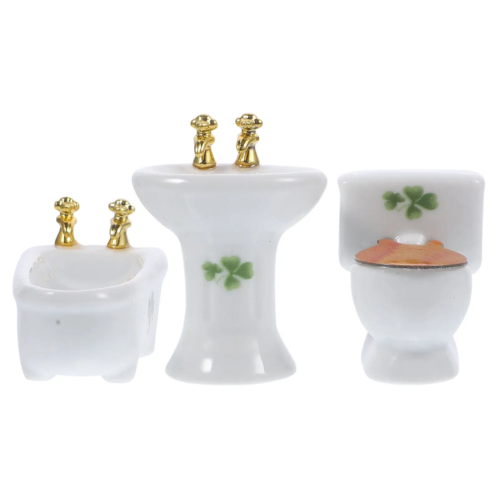 

1Set Ceramic Mini Toilet for Dollhouse Bathroom Decoration Tiny Home Miniature Furniture Ornament Small Bathroom Decor Mini