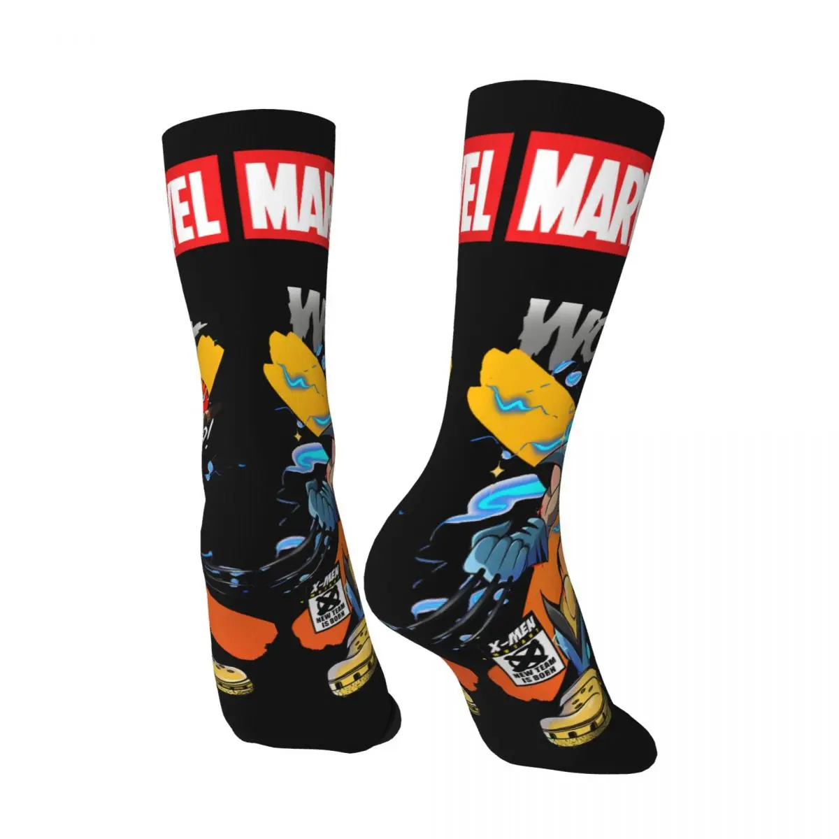 WOLVERINE Crazy Men's compression Socks Unisex Marvel X-man Deadpool & Wolverine Harajuku Seamless Printed Novelty Crew Sock