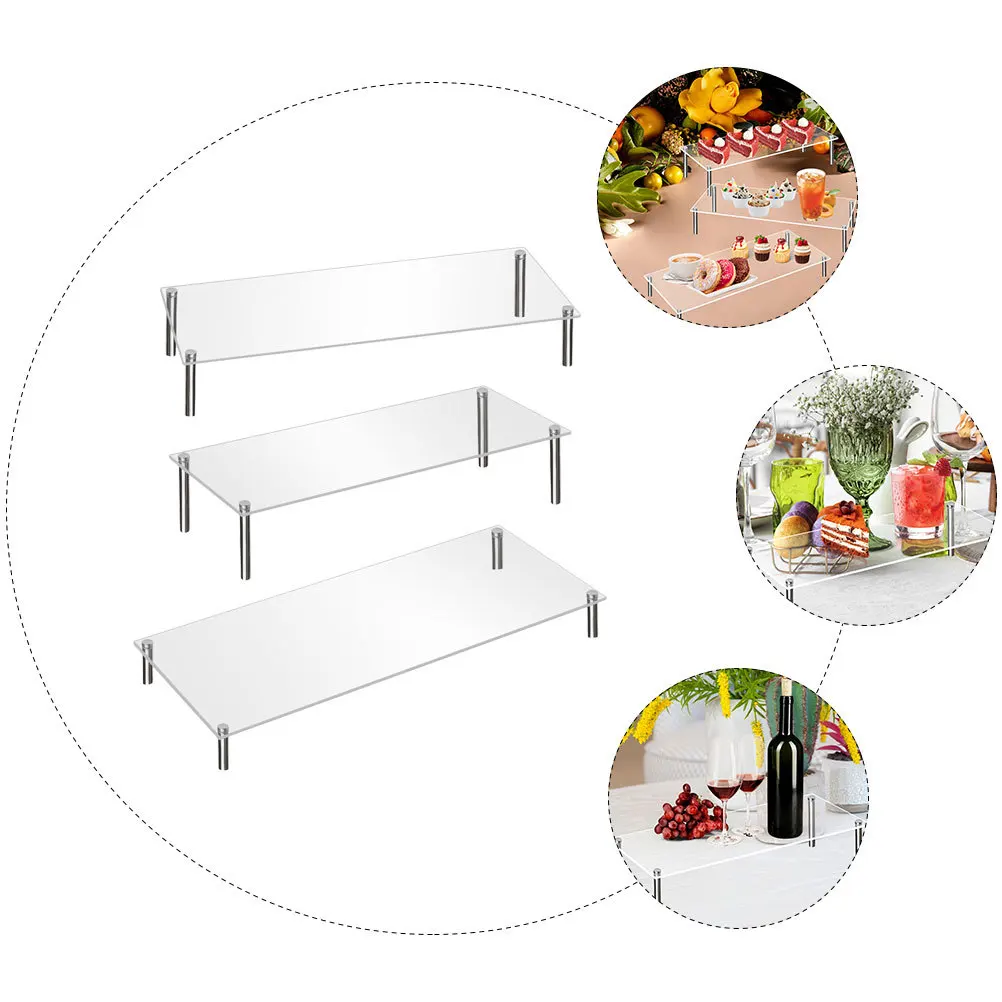 

3Pcs Acrylic Cake Stand Clear Cupcake Display Stand Transparent Party Dessert Holder Dessert Display Holder