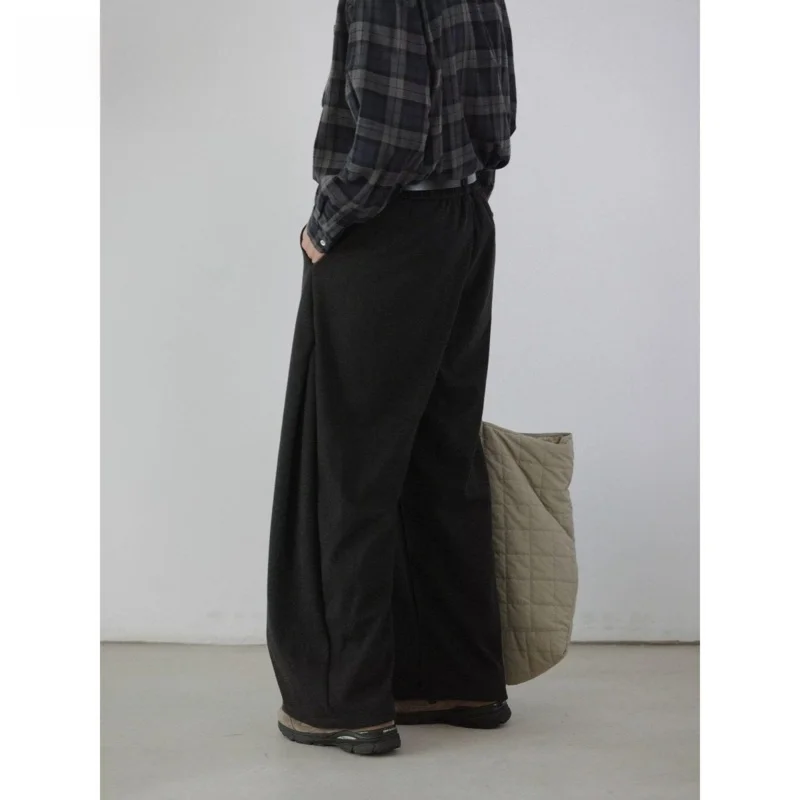 

Свободные повседневные женские брюки с высокой талией и широкими штанинами, универсальные, с эластичным поясом, в художественном ретро-стиле, длинные, для весны