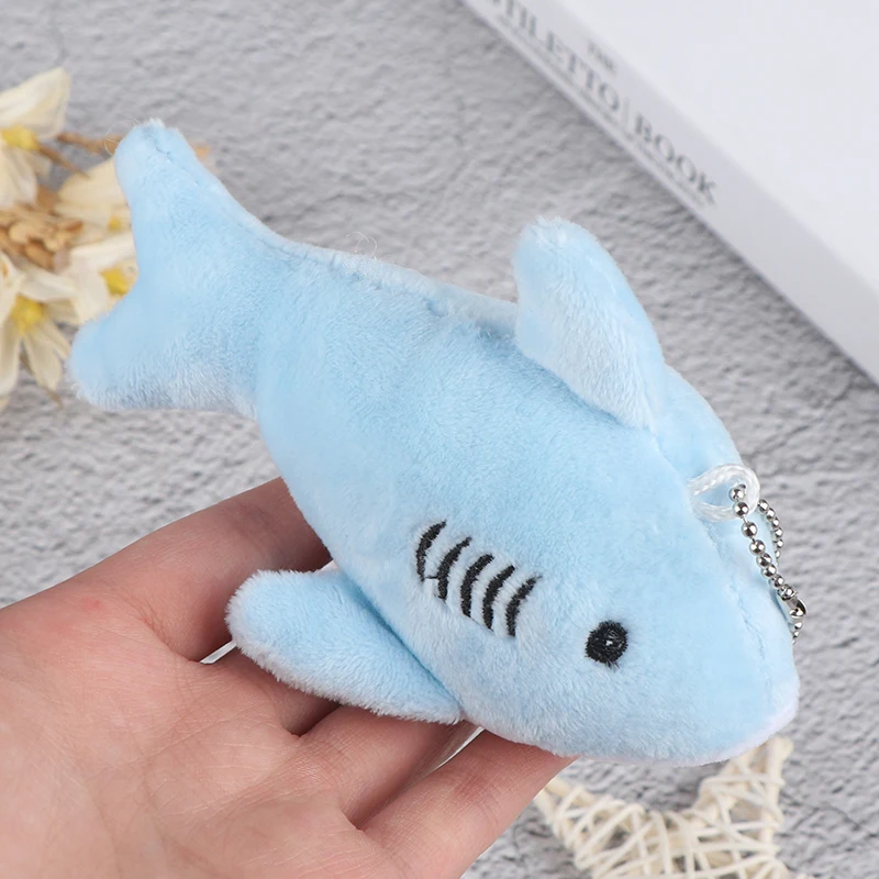 12CM Cute Cartoon Shark Key Chain Gift Shark Plush Stuffed Toy Doll Mini Pendant Plush Toys--Spot Goods