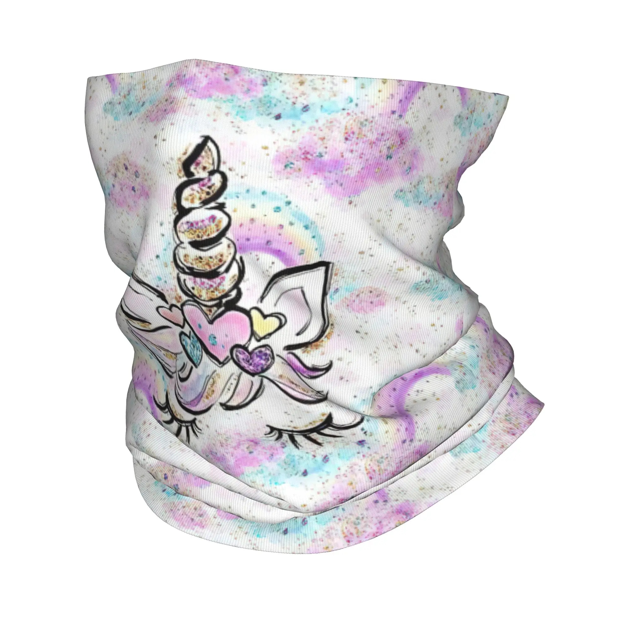 

Милая бандана для ресниц, гетры с принтом единорога, маска, шарф, многофункциональный головной убор для верховой езды, унисекс, для взрослых, моющийся