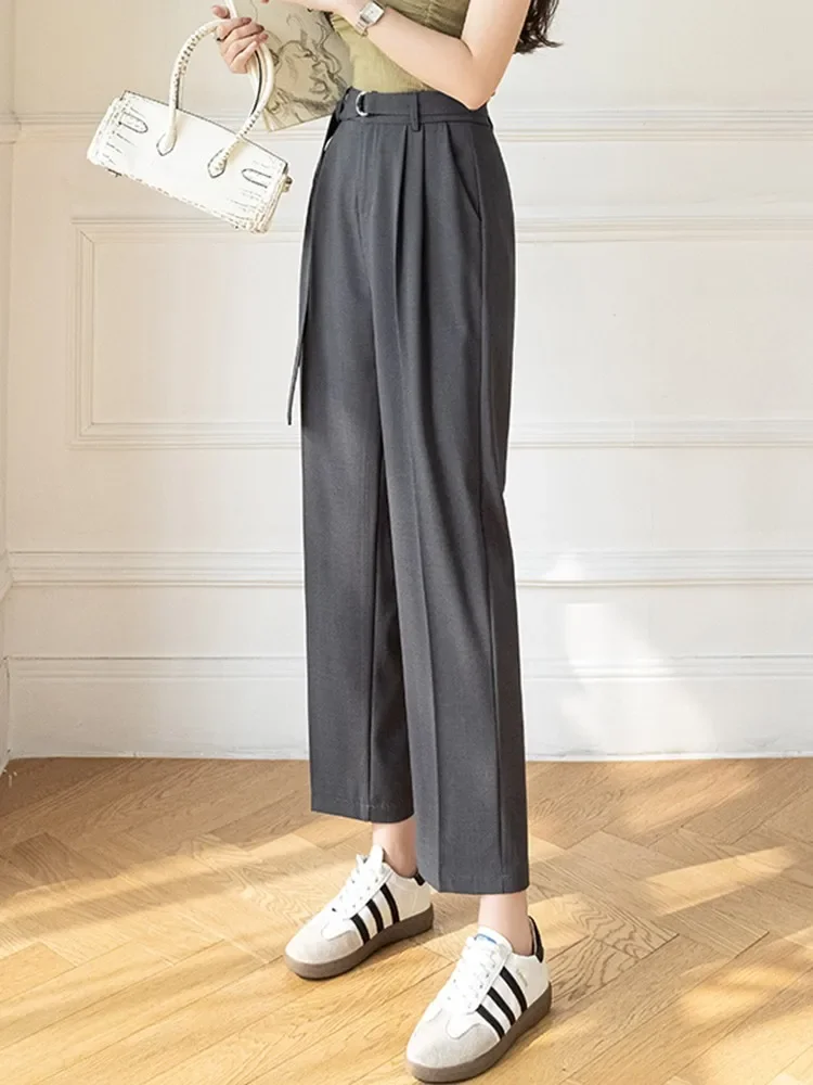 

Solid Color Office Lady Elegant Ankle-length Pants High Waist Pencil Pants Women New Arrival 2023 Spring Korean Style