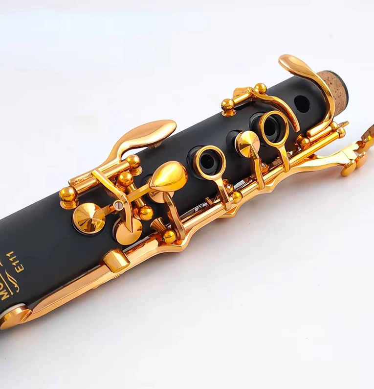 Clarinetto in Sib Lacca Oro 17 Tasti Sib Klarnet Nero Clarinete E111