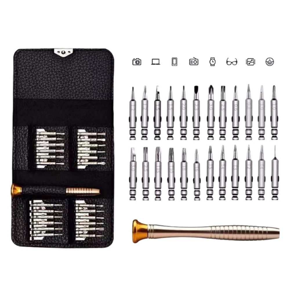 

25 In 1 Mini Screwdriver Set Multifunctional Mobile Phone Repairing Tool Mini Precision Magnetic Screwdriver Bit Set for Phone